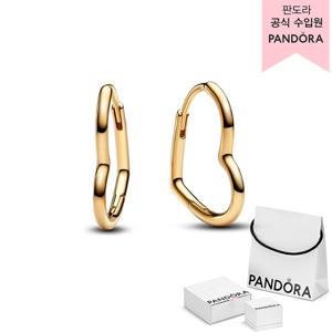 [판도라(주얼리)][백화점 보증서 제공]에이쉬메트릭 하트 후프 이어링_268307C00