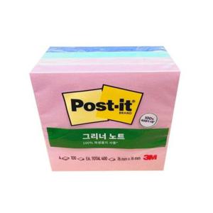 (3M) 포스트잇 그리너노트 654-4RP-AP 스윗스프링클