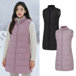 콜핑 여성 겨울 웰론 기본 등산 롱패딩 조끼 KSC758RV4W