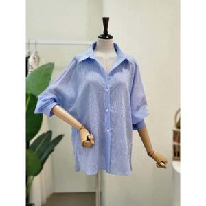 [포커스]  24FM3E7BL04891_썸머 스트라이프 루즈핏 셔츠