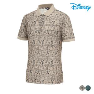 [디즈니골프] 남성 전판 패턴 나염 시스루 반팔 카라 티셔츠 DN2MTS045