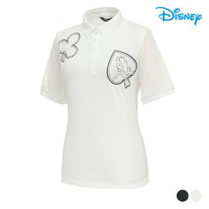 [디즈니골프] 여성 앨리스 소매 메쉬 반팔 카라 티셔츠 DN2LTS040