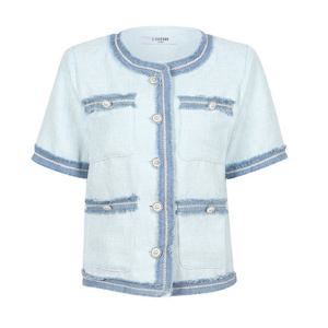 (레코브) 데님 트위드 반팔 자켓(LU61B7JK521X)