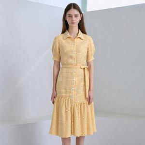 (아날도바시니) 체크 셔츠형 원피스(AV05OP06M)