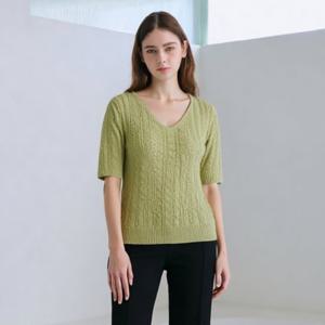(아날도바시니) 썸머 꽈배기 브이넥 니트(AV08KP02M)