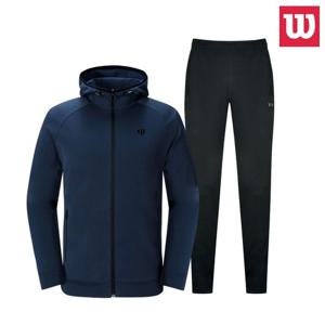 [윌슨]후드 트레이닝복 세트 7053+7451 네이비 츄리닝