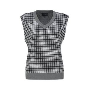 [파리게이츠] (521D3SV281)여성 체크 자카드 브이넥 니트 베스트