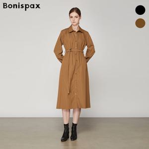 [보니스팍스(여성의류)]D링 벨티드 셔링 롱 셔츠 원피스 (XO8OP006M0)