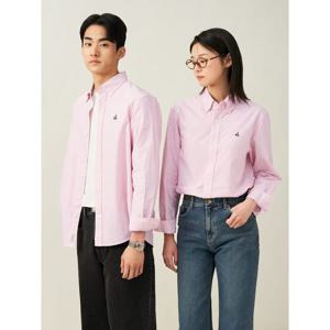 [빈폴멘] [Essential] 남녀공용 옥스퍼드 스트라이프 셔츠  레드 (BC5164E016)