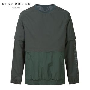 [세인트앤드류스] 남성 탈부착 슬리브 배색 포인트 아노락 점퍼 811C1JP206_GN