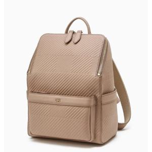 [닥스] 베이지 그레이트하우스체크 가죽 백팩 S DCBA5E435I2