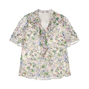 (아날도바시니) 플라워 프릴쉬폰 블라우스(AX07BL29M)