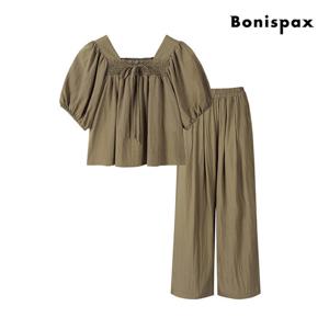[보니스팍스(여성의류)]퍼프 소매 스퀘어넥 셋업 (XP4OP009M0)
