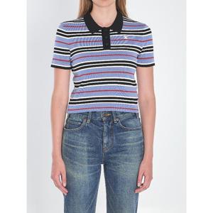 셀린느 크롭 스트라이프 폴로 셔츠 RY0BY886Z GAN5