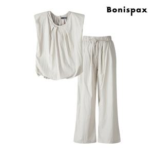 [보니스팍스(여성의류)]슬리브리스 셔링 블라우스 앤 팬츠 투피스 (XP6ST002M0)