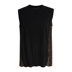 사카이 레오파드 프린트 슬리브리스 탑 2507906602 BLACK