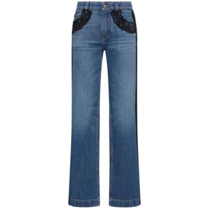 돌체앤가바나 레이스 디테일 하이라이즈 코튼 진 82I-B41017