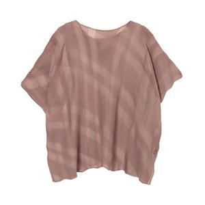 [플리츠미][플리츠미] 오블리크 체크 박스 티셔츠_PPTSM025052