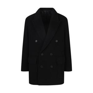 [지이크]플랩포켓 울 피크드 하프 코트 블랙 (PHHAX7012)