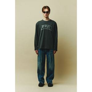 [플랙진]플랙진 남성 빈티지 커브드 슬릿 와이드 데님 팬츠 T55 미드블루 (PJTH5STT555)