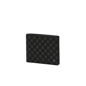 [닥스핸드백] 블랙 가죽 로고 DD 패턴 반지갑 DBWA5F126BK