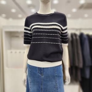 [조이너스]여성 브랜드 24신상  라운드 니트 레이온  티셔츠JEU5