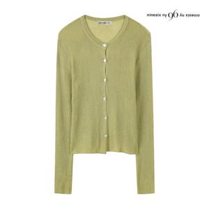 나인식스뉴욕  라운드넥 린넨 니트 가디건 (NP7KG008M0)