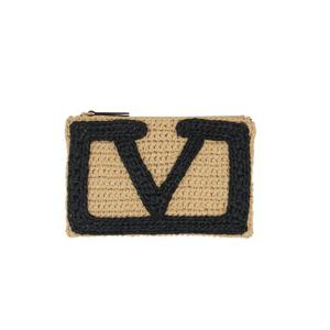 발렌티노 가라바니 클러치 파우치 7W2P0AR2NQAEX9 NATURAL BLACK