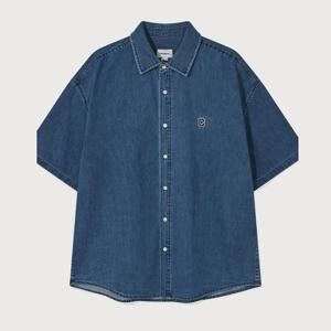 M 커버낫반팔티 CQK CO2502SS33-BL C 로고 데님 하프 셔츠 Blue
