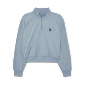 M MLB긴팔티 GQC 3FMTM2134-07BLP 애슬레저 클래식 모노그램 자카드 크롭 반집업 맨투맨