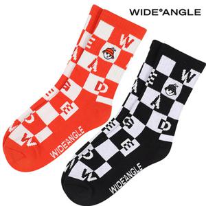 [와이드앵글] WWU23S03 WG 여성 체커 크루 삭스