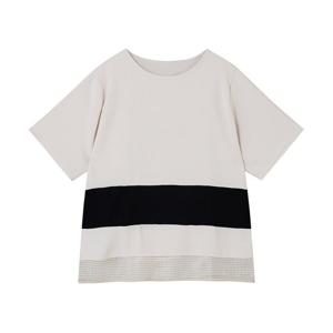 (아날도바시니) 배색 라인 롱블라우스(AX09BL24S)