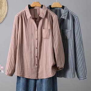 로브 스트라이프 카라 셔츠_NC3BL059