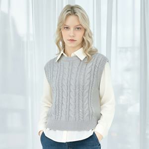 (레코브) 울혼방꽈배기 니트 베스트(LC31CXKV907X)