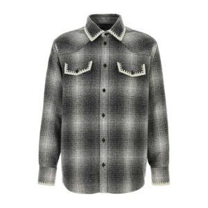 골든구스 자수 플란넬 체크 셔츠 GMP02363P002157 60618
