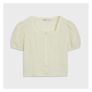 [미쏘]스퀘어넥 체크 블라우스 (MIWBWC811G-T)