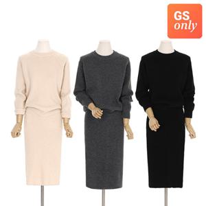 (예쎄) (2종SET)골지 니트티+롱 밴딩스커트(S4SSE001A)