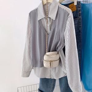 (예쎄) 레이어드 조끼 스트라이프 셔츠(S4FSH013A)