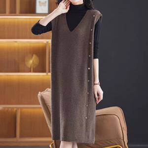 로제 니트베스트 원피스_RE4OP003