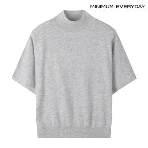 [미니멈][미니멈 에브리데이]앙고라 반하이넥 심플 반팔 니트 (EB3KT019D)