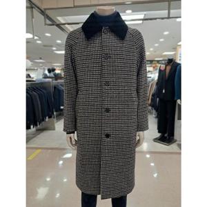 바쏘옴므 세이브존05 베이지체크카라분리울혼방오버핏롱코트 WSY4CJ15ABG