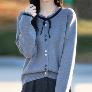 프릴 타이 니트 가디건_RE3GD018