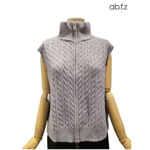 [에이비에프지]집업 꽈베기 니트 베스트 APZ4HV32J