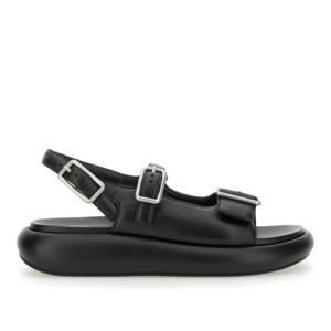 아쉬 버지 오픈 백 버클 플랫 샌들 VIRGY01 BLACK