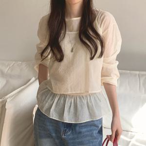 (예쎄) 뷔스티에 레이어드 쉬폰 블라우스(S5FBL048A)