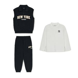 M MLB키즈트레이닝세트 TQK 7AS1V0346-50BKS 바시티 기모 맨투맨 3 셋업 뉴욕양키스