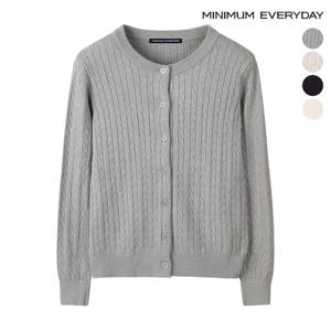 [미니멈][미니멈 에브리데이]꽈배기 라운드 버튼업 니트 가디건 (EB4CK020D)