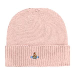 비비안웨스트우드 캐시미어 스몰 로고 커프 비니 8102001C K006