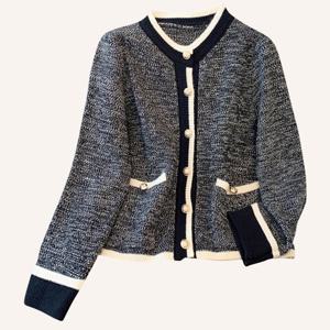 (예쎄) 배색라인 보카시 니트 가디건(S4WCD054A)