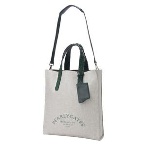 M 파리게이츠골프가방 NQC 531D7BG001_GN 공용 프린트 로고 레더 핸들 린넨 토트백